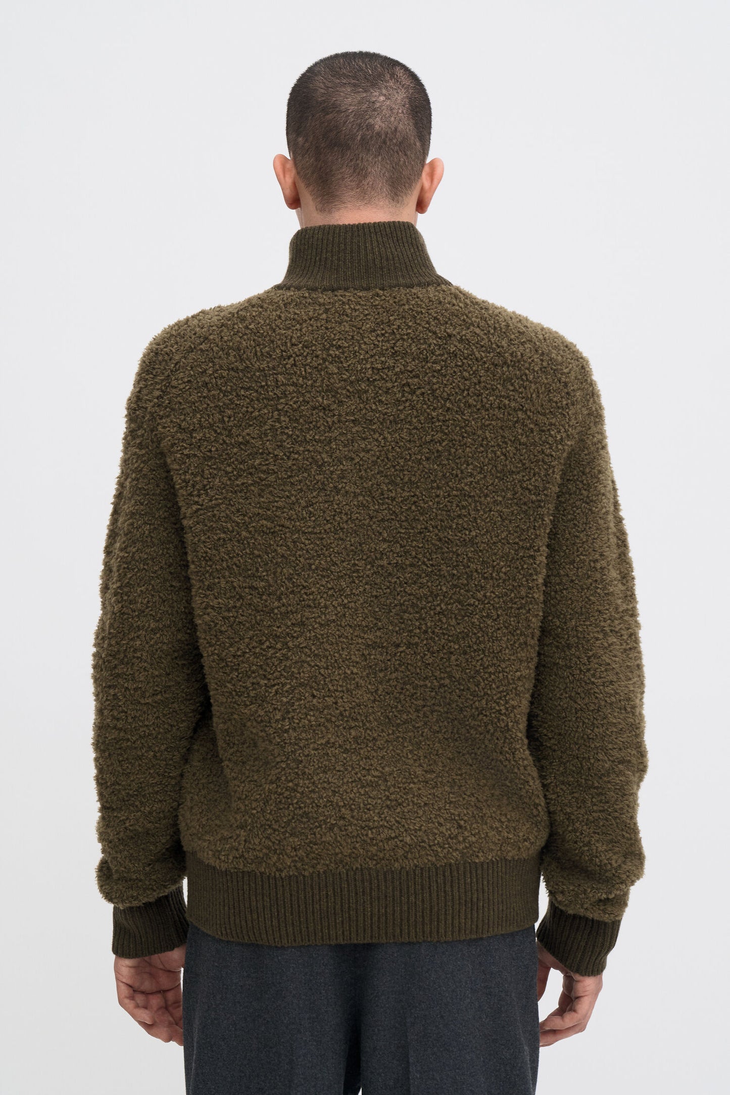 FLUFFY HALF ZIP SWEATER