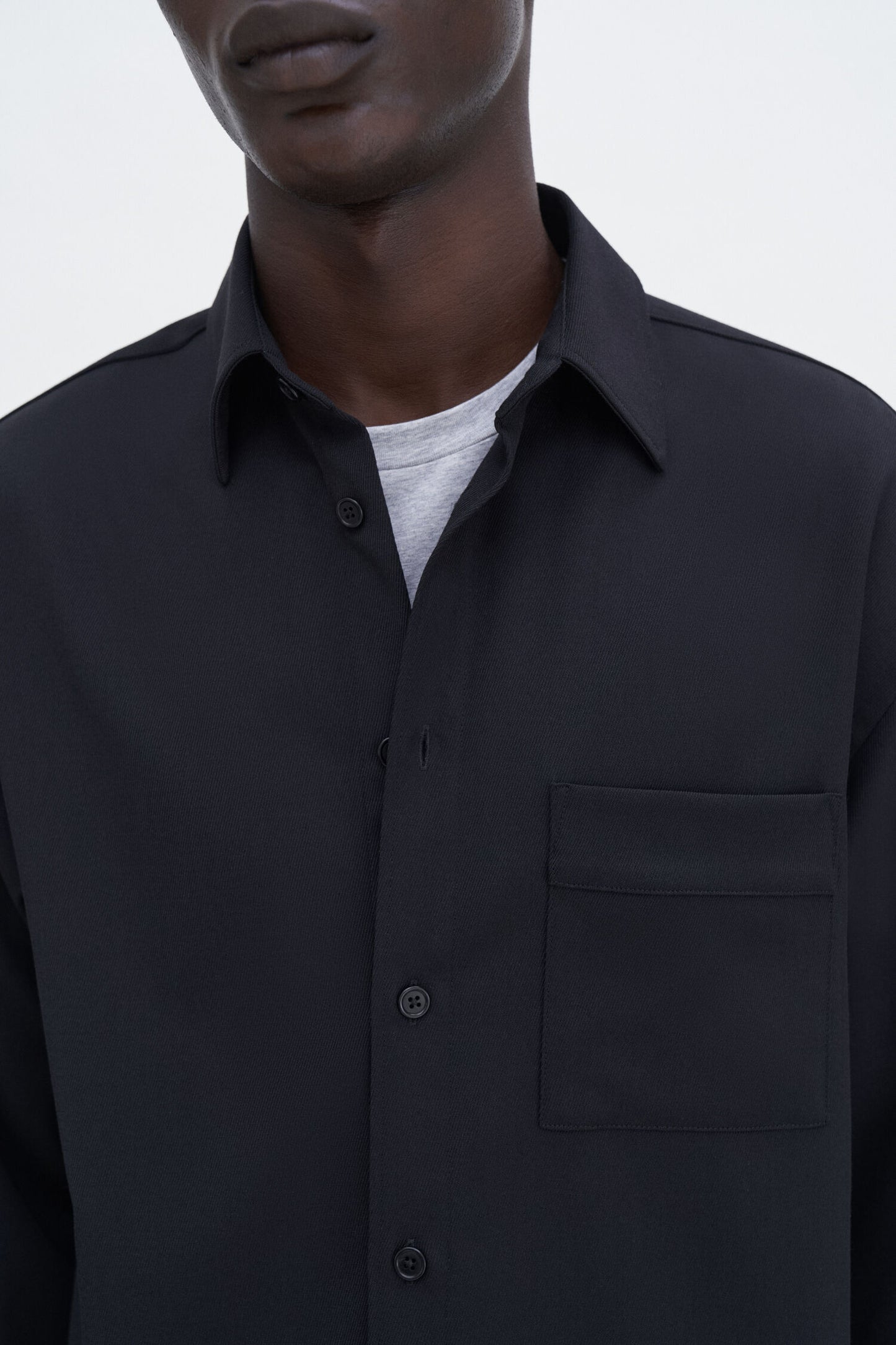 BOXY WOOL TWILL SHIRT