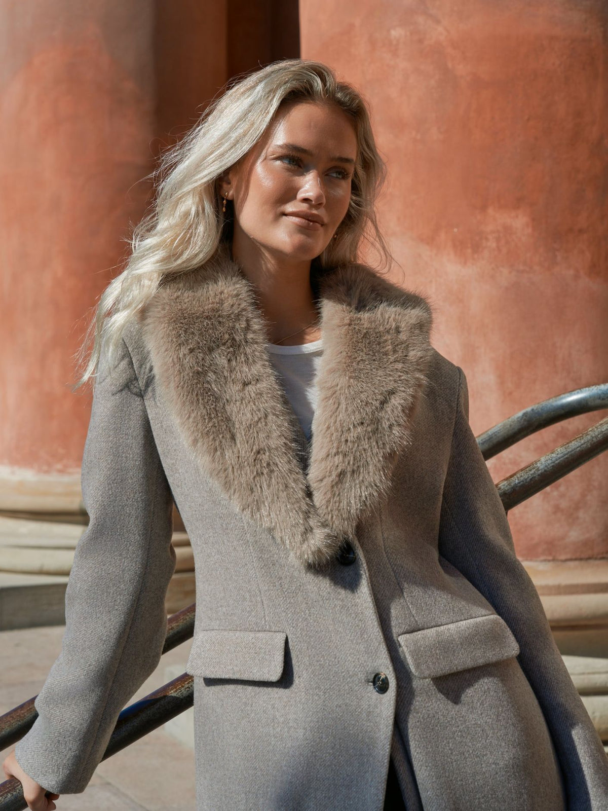 CORINNA HERRINGBONE TWILL COAT