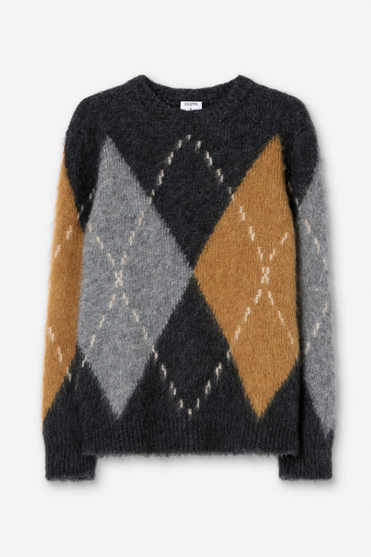 ALPACA CHECK SWEATER