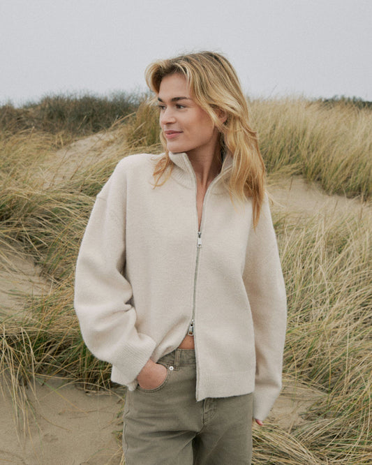 ASLEY ZIP KNIT CARDIGAN