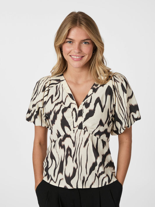 IRINA GRAPHIC ZAG BLOUSE
