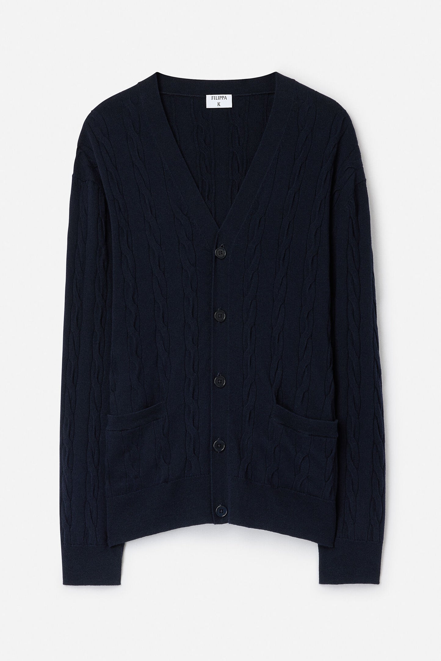 BRAIDED COTTON MERINO CARDIGAN