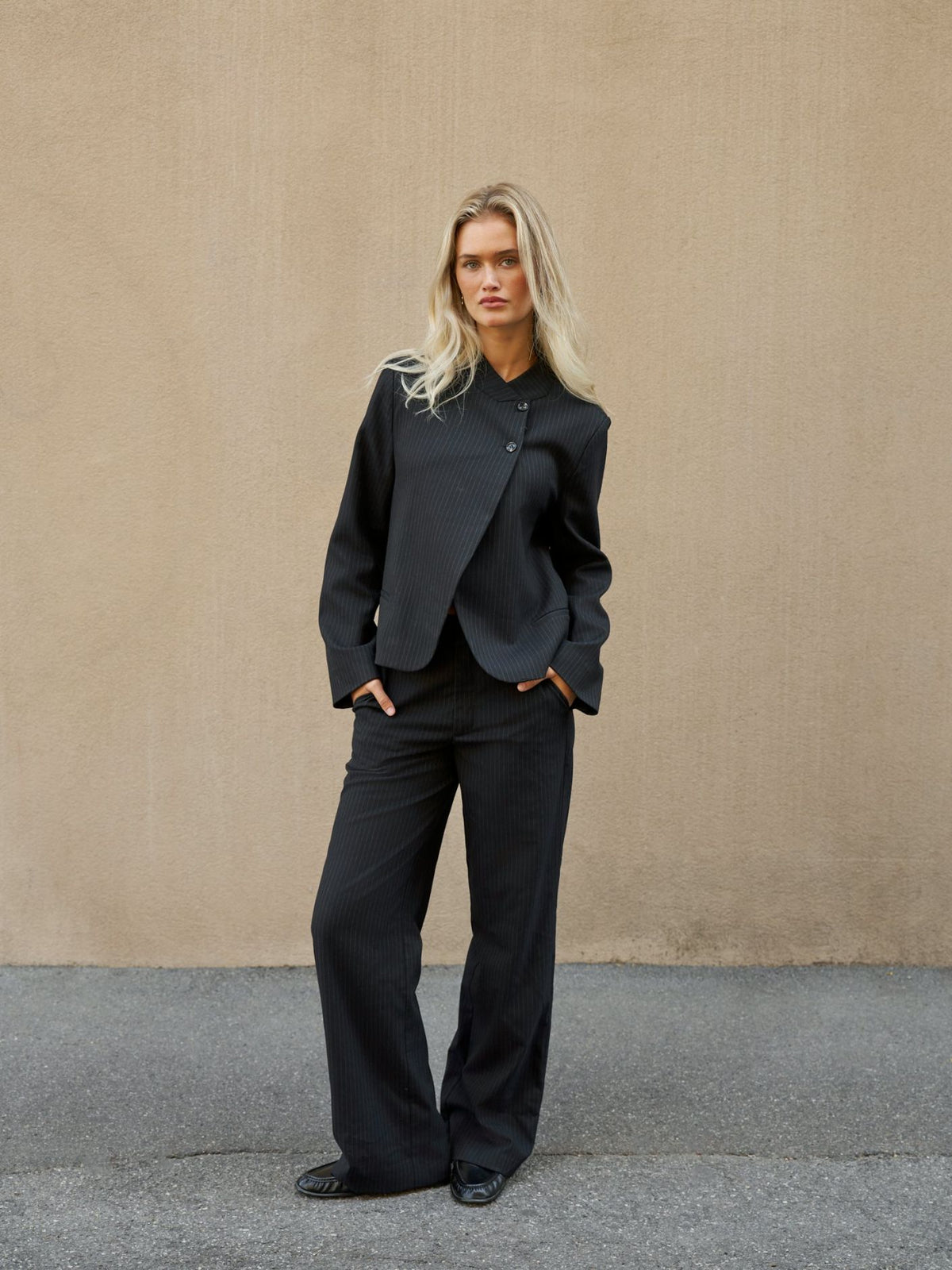 NATHALIE SLIM PINSTRIPE PANTS