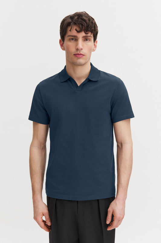 STRETCH COTTON POLO T-SHIRT