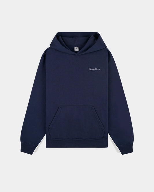 SERIF LOGO EMBROIDED HOODIE